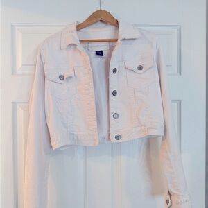 Rue21 Cropped White Denim Jacket Size Large